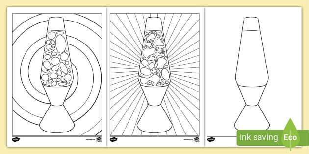 Lava Lamp Colouring page (teacher made) Twinkl