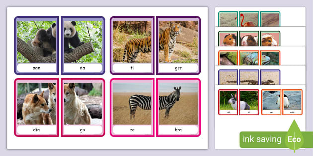 Syllable Animal Puzzles F2 English Twinkl Twinkl