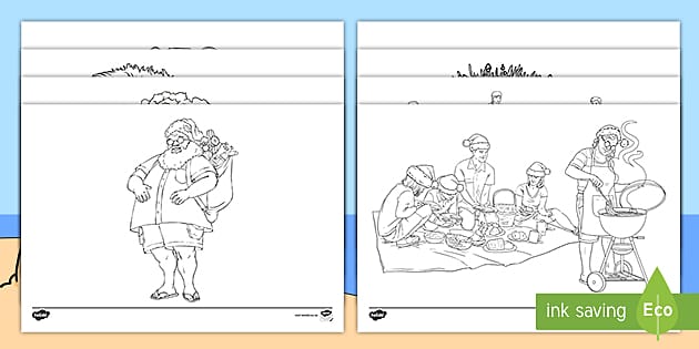 kiwiana christmas colouring pages teacher made