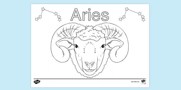 FREE! - Aries Colouring Page | Colouring Sheets - Twinkl