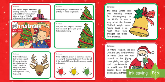 Christmas Fact Cards - Wales (teacher made) - Twinkl