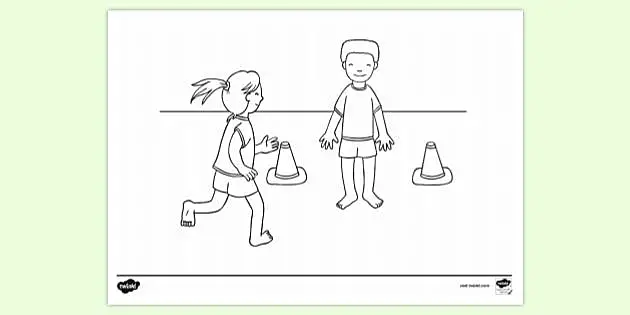 Children Playing Outside Coloring Pages