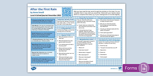 Level 4 November 2022 School Journal: After the First Rain