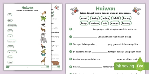 Lembaran Kerja Kreativiti Prasekolah Haiwan Liar Porn Sex Picture