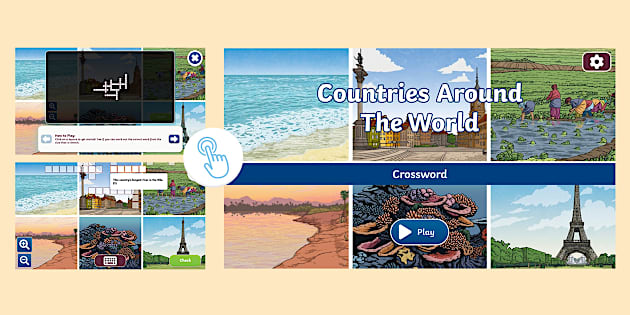 Countries Around the World Interactive Crossword Twinkl