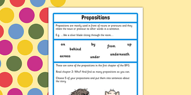 Preposition resources – 9 of the best examples, activities and