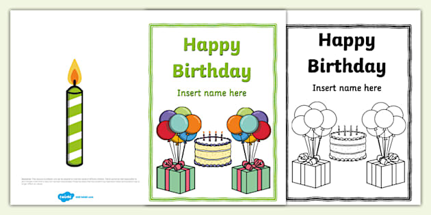 Editable Happy Birthday Card Teacher Made Twinkl