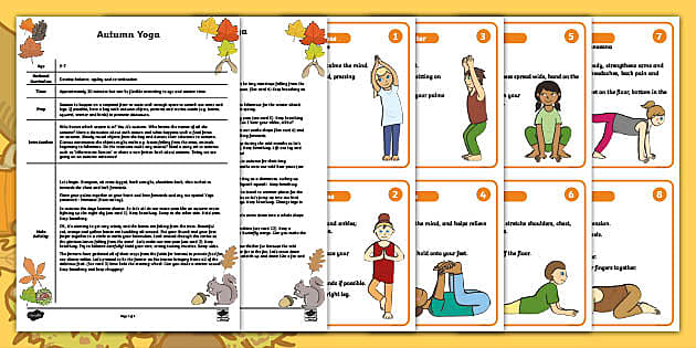Fall Themed Yoga Cards by Little Yogis Academy