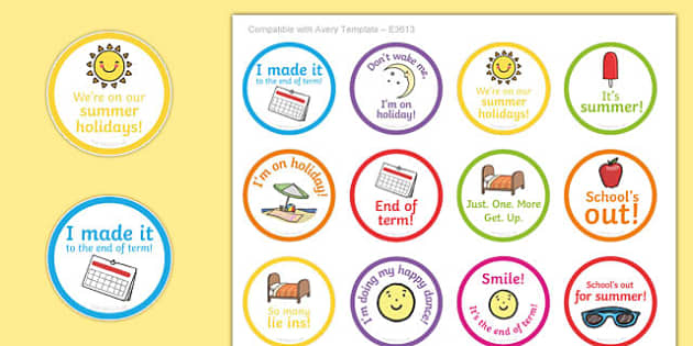 Student End of Term Humorous Stickers (teacher made)