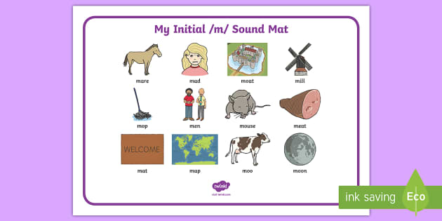 Initial m Sound Mat (Hecho por educadores) - Twinkl