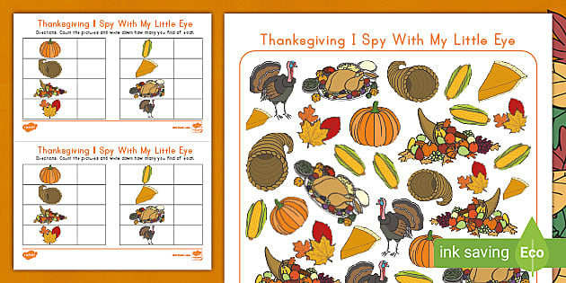 Thanksgiving I Spy Activity (Teacher-Made)