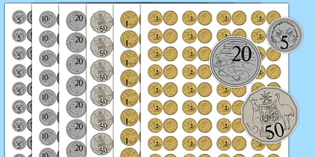 Australian Coins Images Life Sized Cut Outs Primary