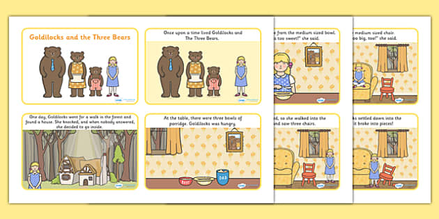 Sequencing Cards Goldilocks And The Three Bears Cards Blog