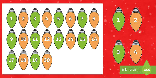 Christmas Lights Number Sequencing Peg Activity - Twinkl