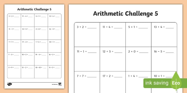 👉 Year 1 Arithmetic Challenge 5 (teacher made) - Twinkl