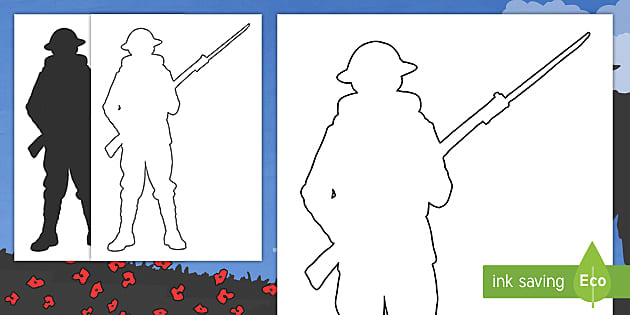 Remembrance Day Soldier Outline | WW1 | History - Twinkl
