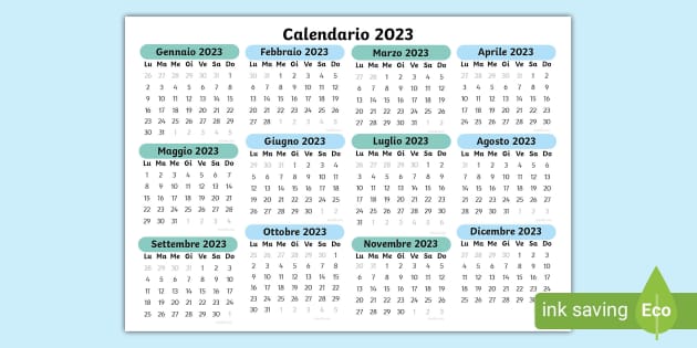 Calendario dei compleanni 2022