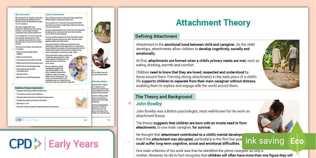 EYFS Attachment Theory Poster Handout CPD Twinkl