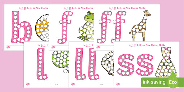 b f ff l ll ss Button Placing Fine Motor Skills Activity