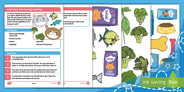 Feed Your Pets Sorting Activity teacher made Twinkl