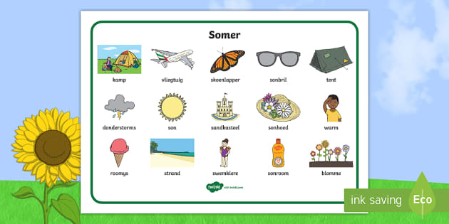 Somer Woordmat (Hecho por educadores) - Twinkl