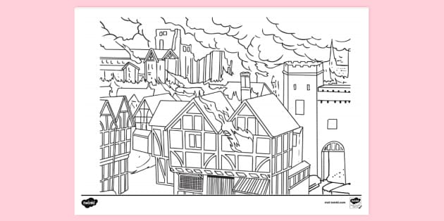 Great Fire of London Colouring Sheet – History Activities