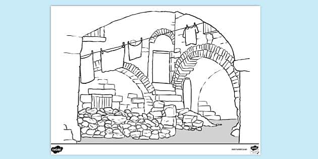 Biblical House Colouring Page