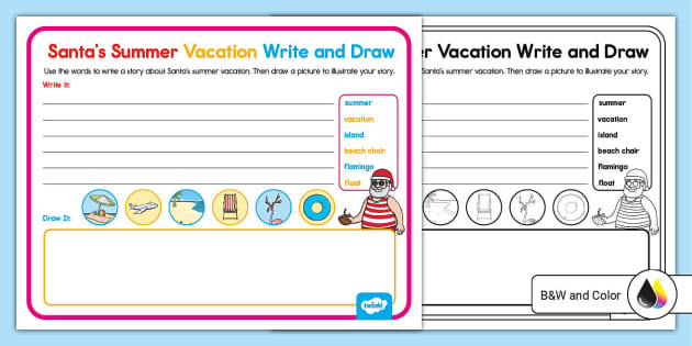 Santa's Summer Vacation Writing Activity | Twinkl USA