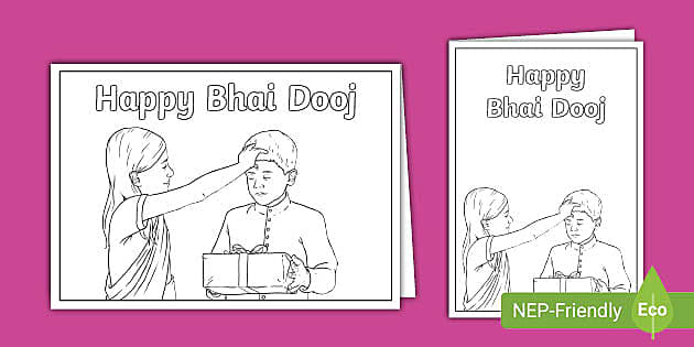 Free Vector | Hand draw sketch happy bhai dooj indian festival brother and  sister card design