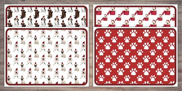 Christmas Dog Themed Placemats | Twinkl Party (teacher made)