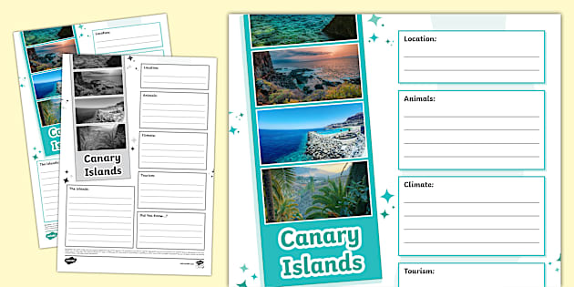 Canary Islands Fact File Template (teacher made) - Twinkl