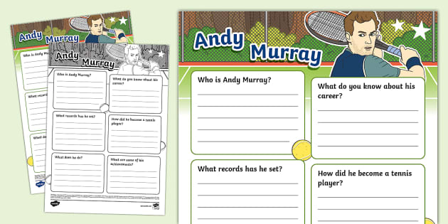 KS1 Andy Murray Fact File Template (teacher made) - Twinkl
