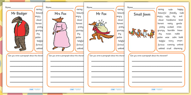 FREE! - Description Writing Frame to Support Teaching on Fantastic Mr Fox