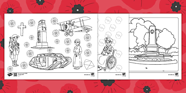 Remembrance day mindfulness colouring