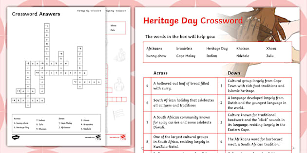 Heritage Day Crossword