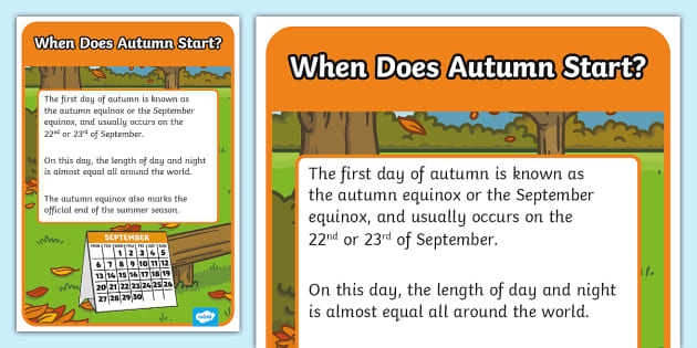 When Does Autumn Start? Display Poster (teacher made)