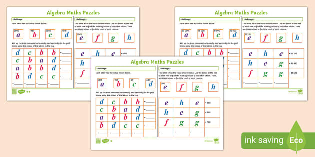 👉 KS2 Algebra Maths Puzzles (Teacher-Made) - Twinkl