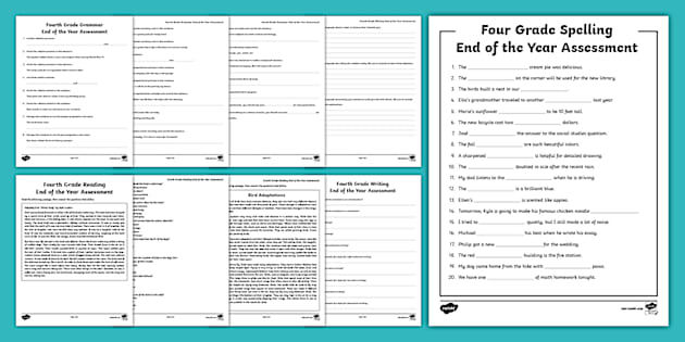 Fourth Grade End of the Year ELA Assessment Pack - Twinkl