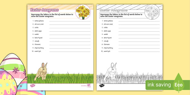 Easter Anagram Activity - Grades 4-7 (Hecho por educadores)