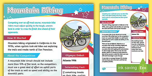 Mountain Biking Fact Sheet (teacher made) - Twinkl