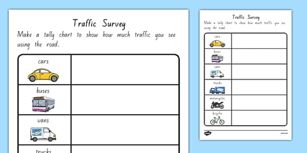 Traffic Survey Worksheet NZ (teacher made) - Twinkl