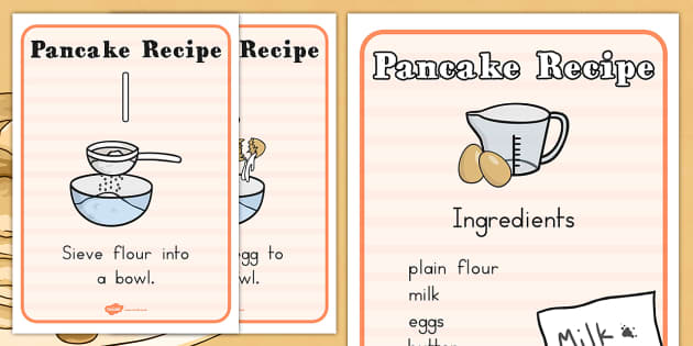 A4 Pancake Recipe Sheets Teacher Made Twinkl