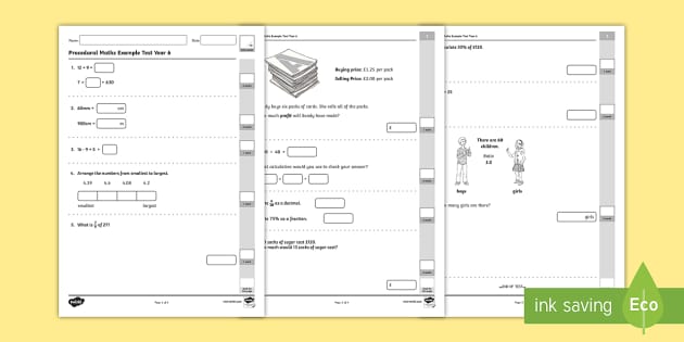 Procedural Maths Practice Test Year 6 Activity Booklet