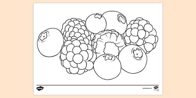 FREE! - Berries Colouring Sheet | Colouring Sheets - Twinkl