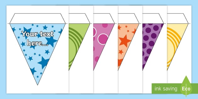  Editable Patterned Kids Bunting Bunting Template