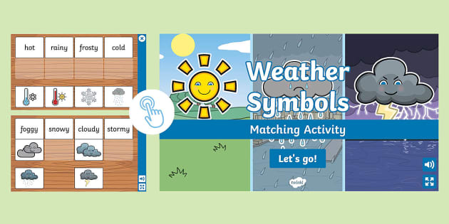 Weather Symbols Interactive Matching Game (teacher made)