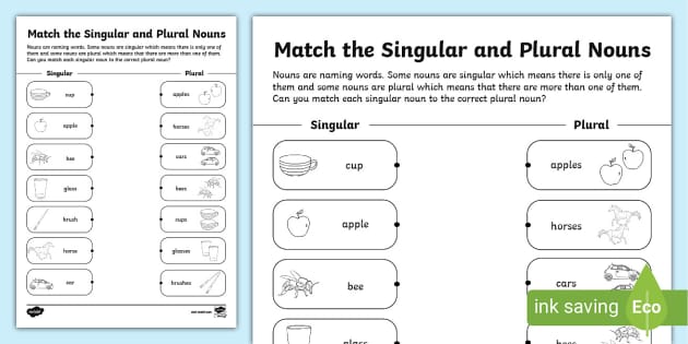 Spanish Grammar: Singular and Plural Activity Sheet - Twinkl