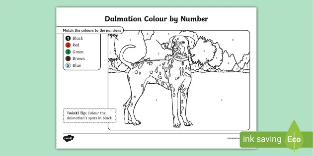 Dalmatian Without Spots Coloring Page