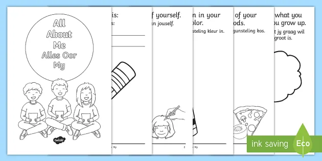 all about me activity booklet english afrikaans