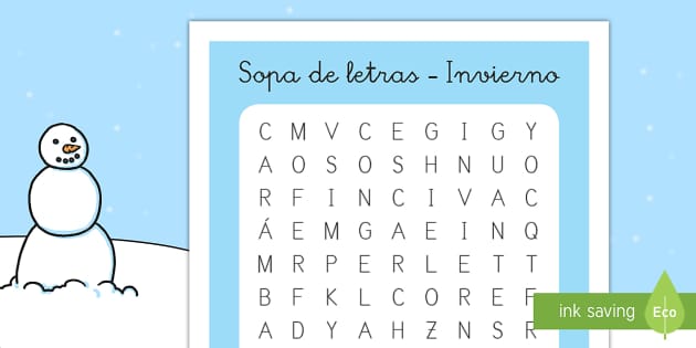 Sopa De Letras El Invierno Teacher Made